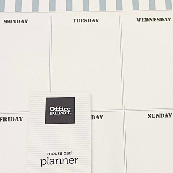 Weekly Desk‎ Calendar Mouse Pad, 9" x 8", Stripes, Undated NEW - Picture 1 of 6